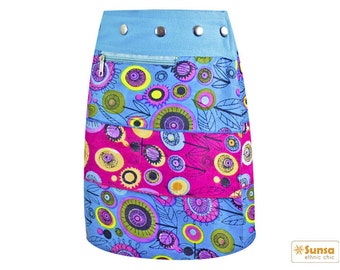Sunsa Kids Skirt Mini Skirt Wrap Skirt Summer Skirt Cotton children skirt, size is variable Adjustable with press studs