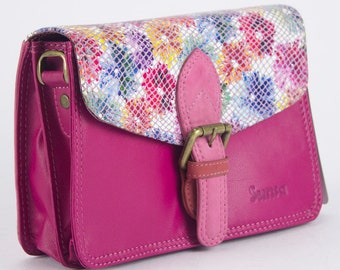 Bolso de hombro de cuero, Crossbody de cuero, Bolso de cuero, Bolso pequeño de hombro de cuero, Bolso de asa, Bolso de cuero colorido, Bolso de mujer, Bolso de mano