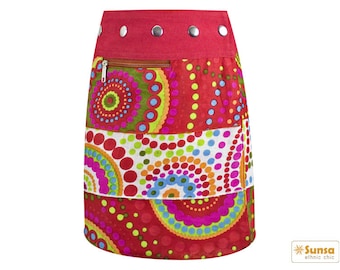 Sunsa Kids Skirt Mini Skirt Wrap Skirt Summer Skirt Cotton children skirt, size is variable Adjustable with press studs