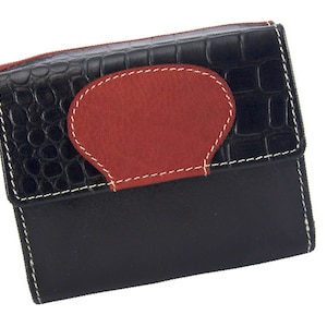 Cartera para mujer, cartera pequeña de piel, cartera con protección RFID, cartera con muchos compartimentos para tarjetas de crédito, monedero, cartera
