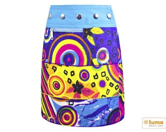 Sunsa Kids Skirt Mini Skirt Wrap Skirt Summer Skirt Cotton children skirt, size is variable Adjustable with press studs