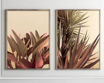Desert Leaves Print Set: Tropical Botanical Wall Art (Digital Download)