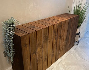 Elemental custom radiator cover - Wide vertical slat design, custom size and finish