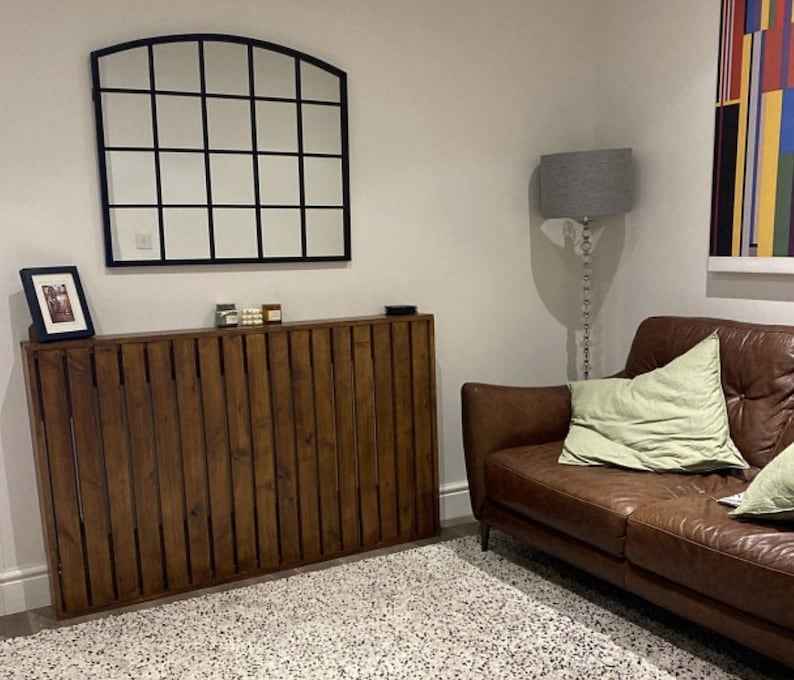 Custom radiator cover - Wide vertical slat design, custom size and finish. Custom Radiator cover - Modern wide vertical slats, Handmade to order. Made-to-Measure Radiator cabinet - Wide vertical slat, Bespoke deisgn, Ny size or colour