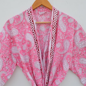 Jaipuri Kimono !! 100% Cotton kimono Robes, Pure cotton Kimono, Cotton Kimono, Festival Clothing, Kimono Kaftan, Oriental Kimono, Women robe