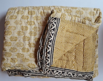 Winter Quilt Sale ! Cotton Jaipuri Razai, Hand Block Print Jaipuri Razai, Ultra Soft Warm Blanket, Soft Cozy Quilt All Size Perfect Bedroom