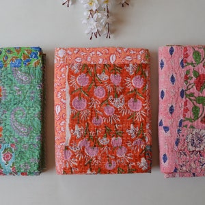 Patch Bedspreads Hand Block Pure Cotton Handmade Patchwork Print New kantha Collection For All Size Quilted Quilt, Beach Wear Bedding Kantha