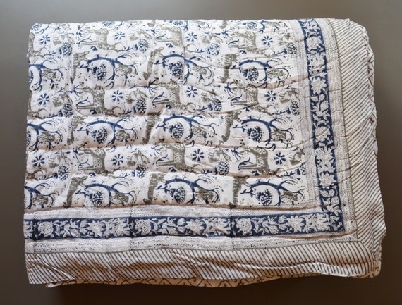 100 Light Cotton Handmade Razai Anokhi Block Print Bedspreads