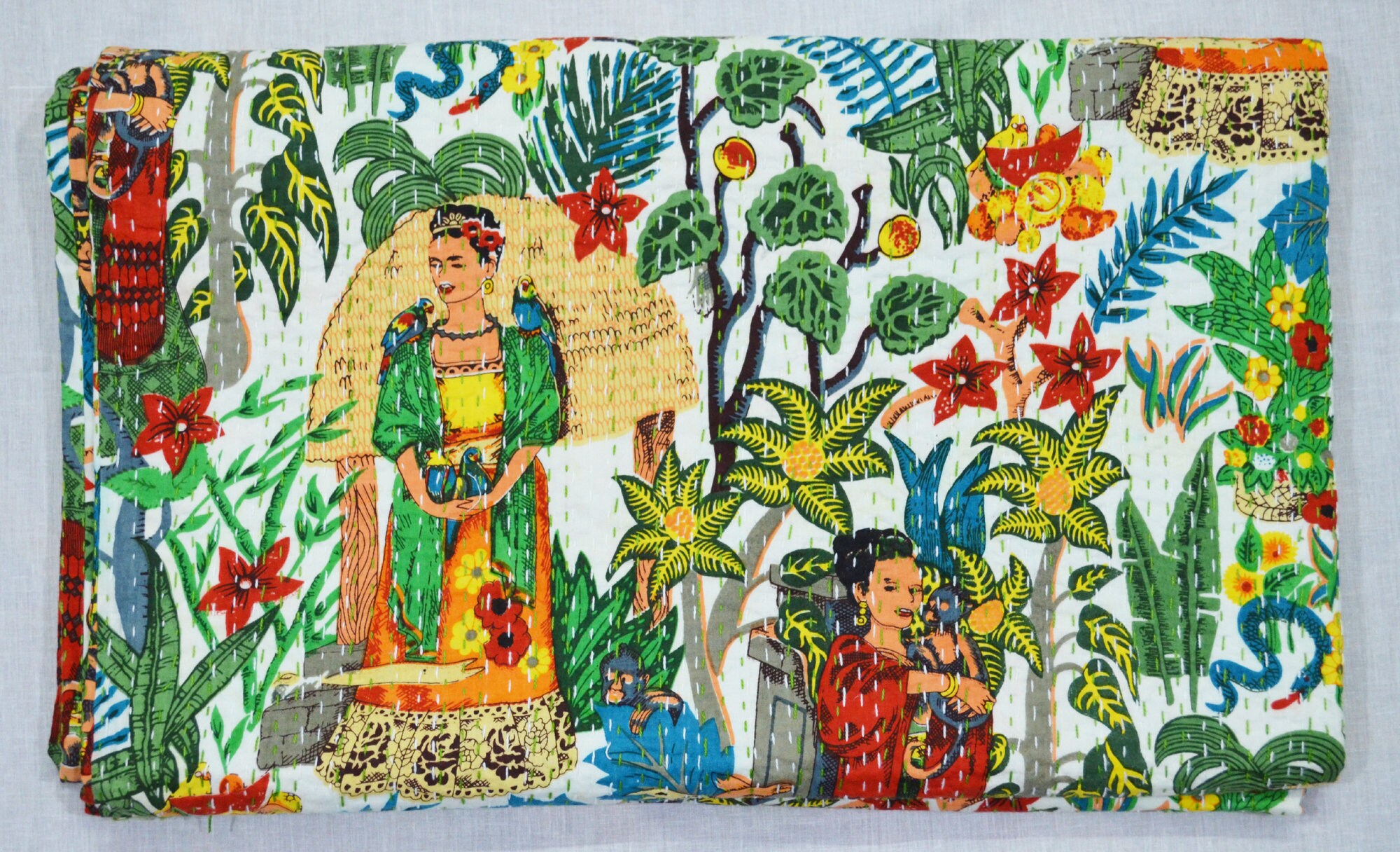 New Indian 100 Cotton Ethnic Bedding Bedspread Applique Etsy