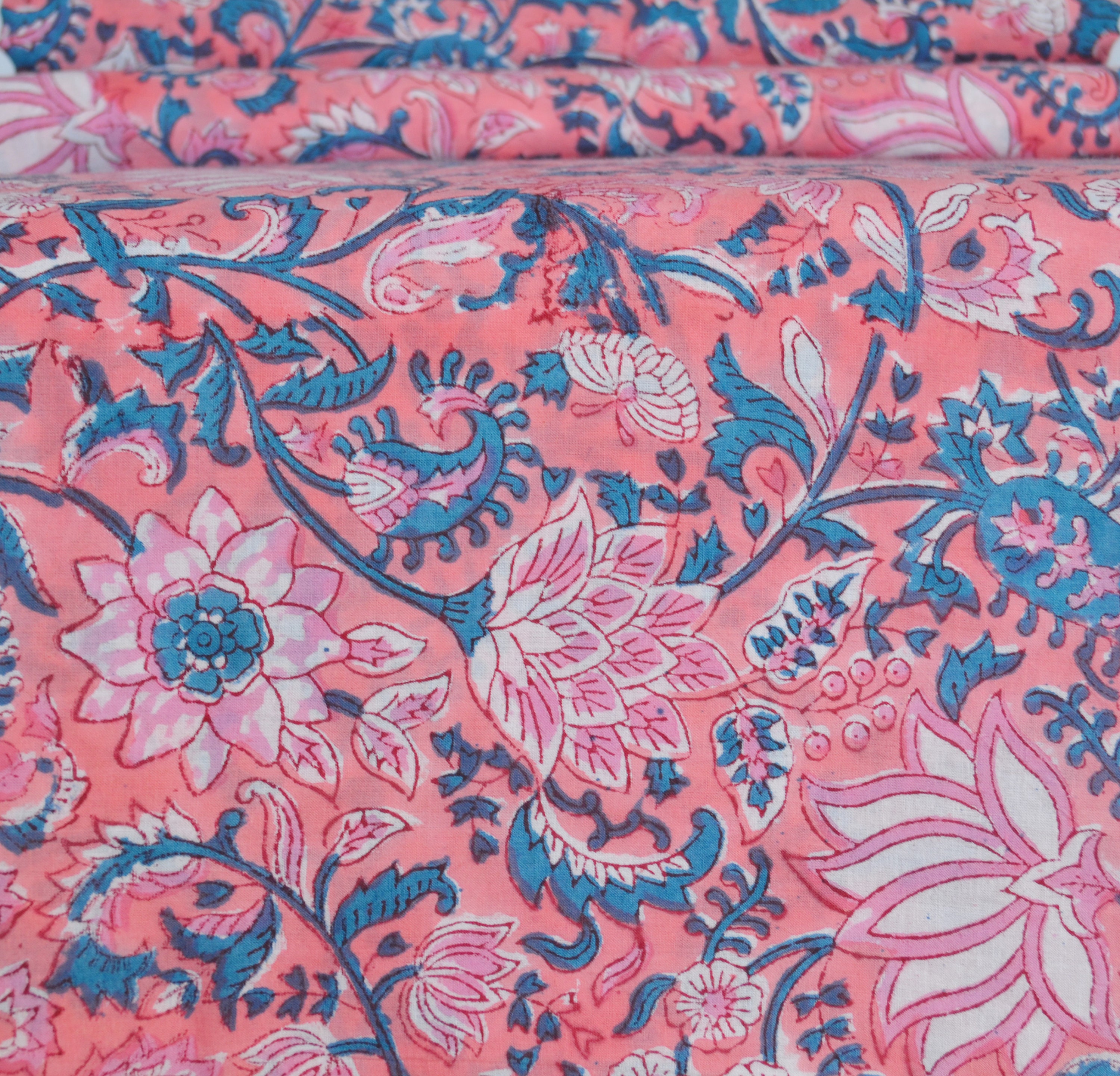 Indian fabric By the Yard Multicolor Designer Print Pure Cotton Fabric
