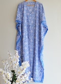 Indian White Floral Cotton Kaftan,Women Dress Short Caftan,Dress Beach Cover up, Hippie Hand Block Print Sleepwear Maxi Dress Kimono Robes product logo