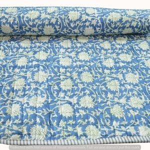 Cotton Handmade Baby Quilt, Gender Neutral Quilt, Newborn Quilt, Indian Baby Quilt Floral Printed Throw Ethnic Toddler Bedspread Blanket