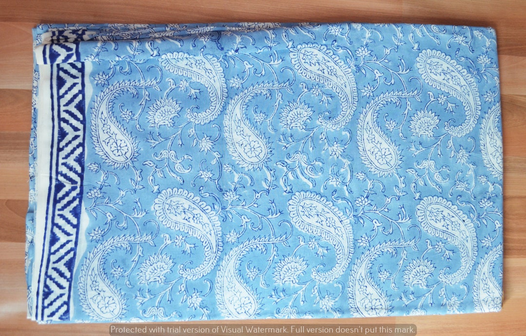 Indian Handmade Paisley Printed by the Yard Dressmaking - Etsy