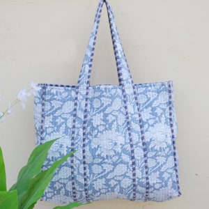 Großhandelsmenge Einkaufstaschen, indische gesteppte Herstellungs-Einkaufstasche, Frauen-Einkaufstaschen-Tasche, Blumenblock-Druck-Tasche ethnische Baumwollumhängetaschen