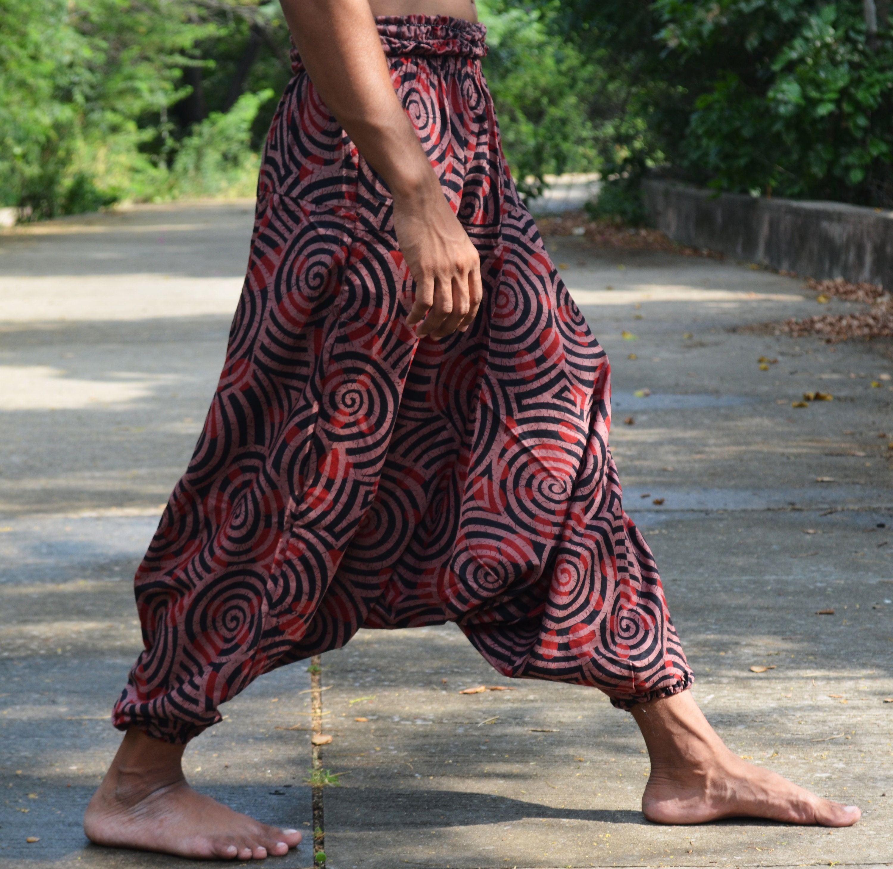 Cotton Harem Pant Block Printed Afghani Pajama Bottoms, Trousers