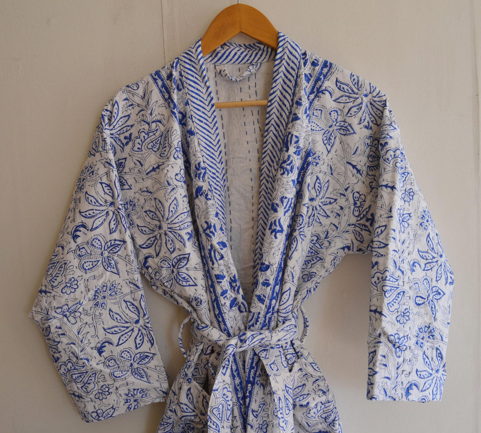 Robes Embroidery Robes Cotton handmade Robes kantha Kimono Etsy