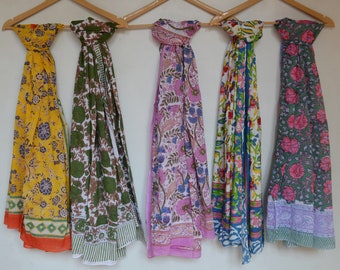 Sale Scarf !! Lot Indian Hand Block Print Beach Sarong / Bachelor Party Sarong / Beach Bridal Sarong / Bridesmaid Gift Sarong Assorted Pareo