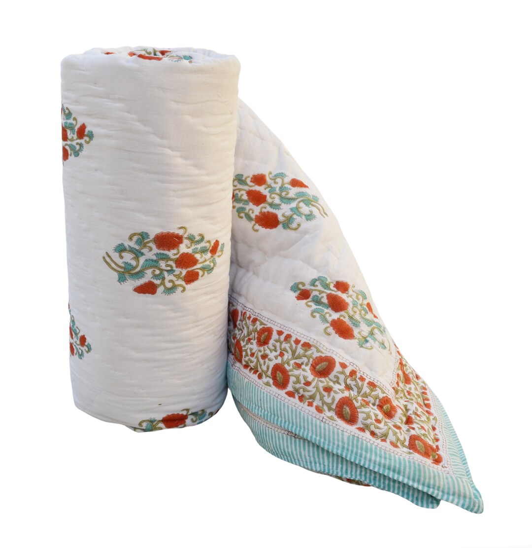 Indian 100% Cotton Razai Light Weight Winter - Etsy