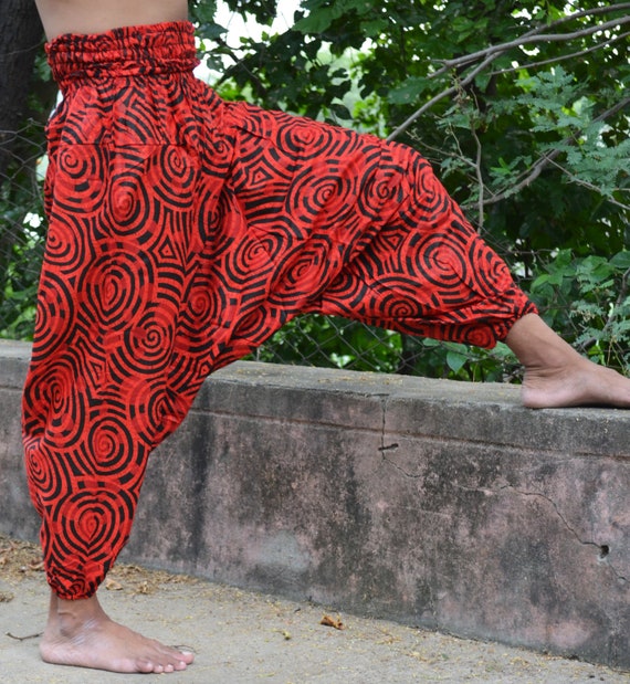 Cotton Harem Pants for Men & Women, Afghani Pajama Bottoms