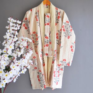 Indian Kantha Jacket, Hand Block Kantha Jacket Short Jacket, Women Cotton Jacket, Ladies Kantha Coat, Vintage Kantha Jacket, Gift For Mom
