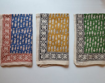 Cotton Sarong| Block Print Sarong Pareo| Cotton Boho Scarf| Neck Head Wrap Beach Sarong Summer Pareo Bagru Vegetable Dye Sarong Gift for her