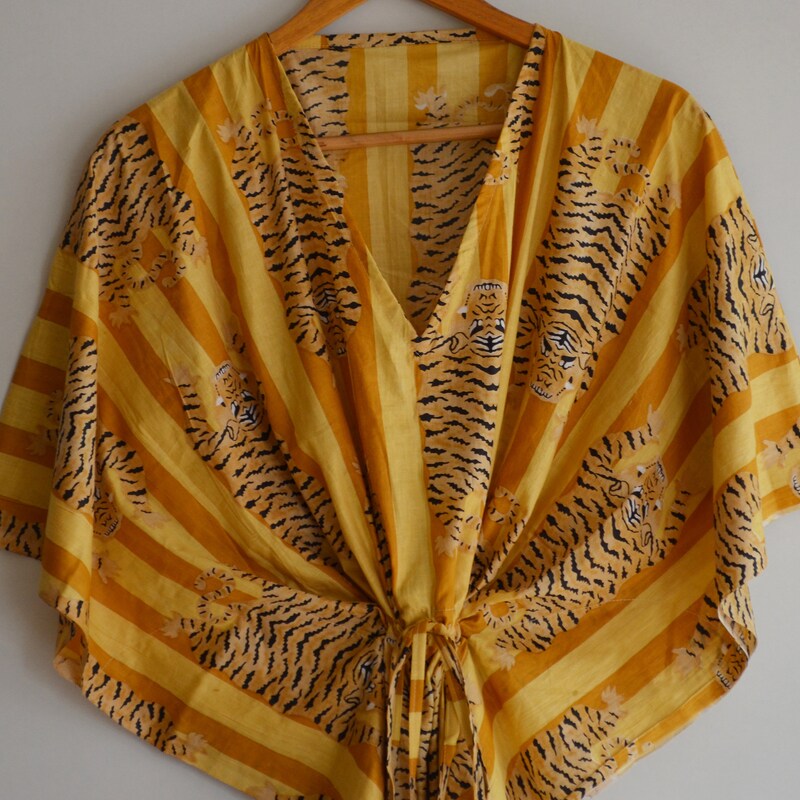 Floral Print Dark Blue Cotton Maternity Kaftan Nighty main image 0