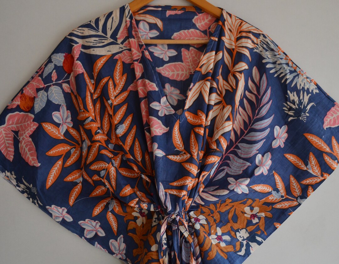 Bizzy Lizzy Full Sleeved Zip Kaftan In Floral Block Print main image 1