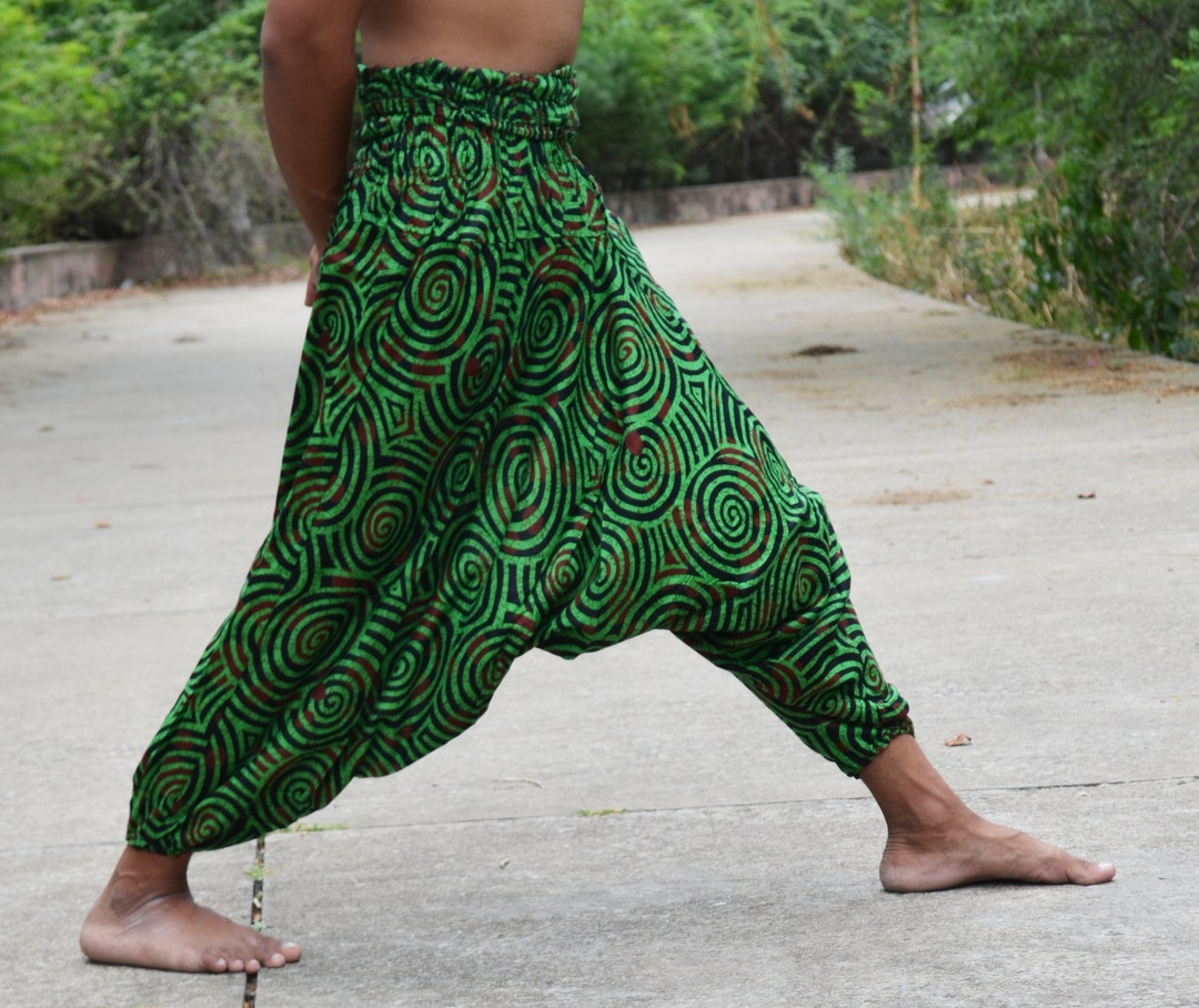 Sarjana Handicrafts - Pantalón bombacho hindú de algodón, pantalón harem,  pantalón de yoga para hombre