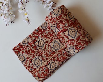 Hand Block Printed Indian Organic Cotton Kantha Quilt, Queen Size Quilt,Handmade Quilted Red Floral Bedspread Vintage Comfy Kantha Blanket