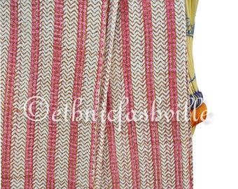 Indian Handmade Kantha Quilt , King Size Kantha, California Print , Kantha Quilt, Handmade Kantha,  Soft Cotton Bedspread ,Ethinic Work