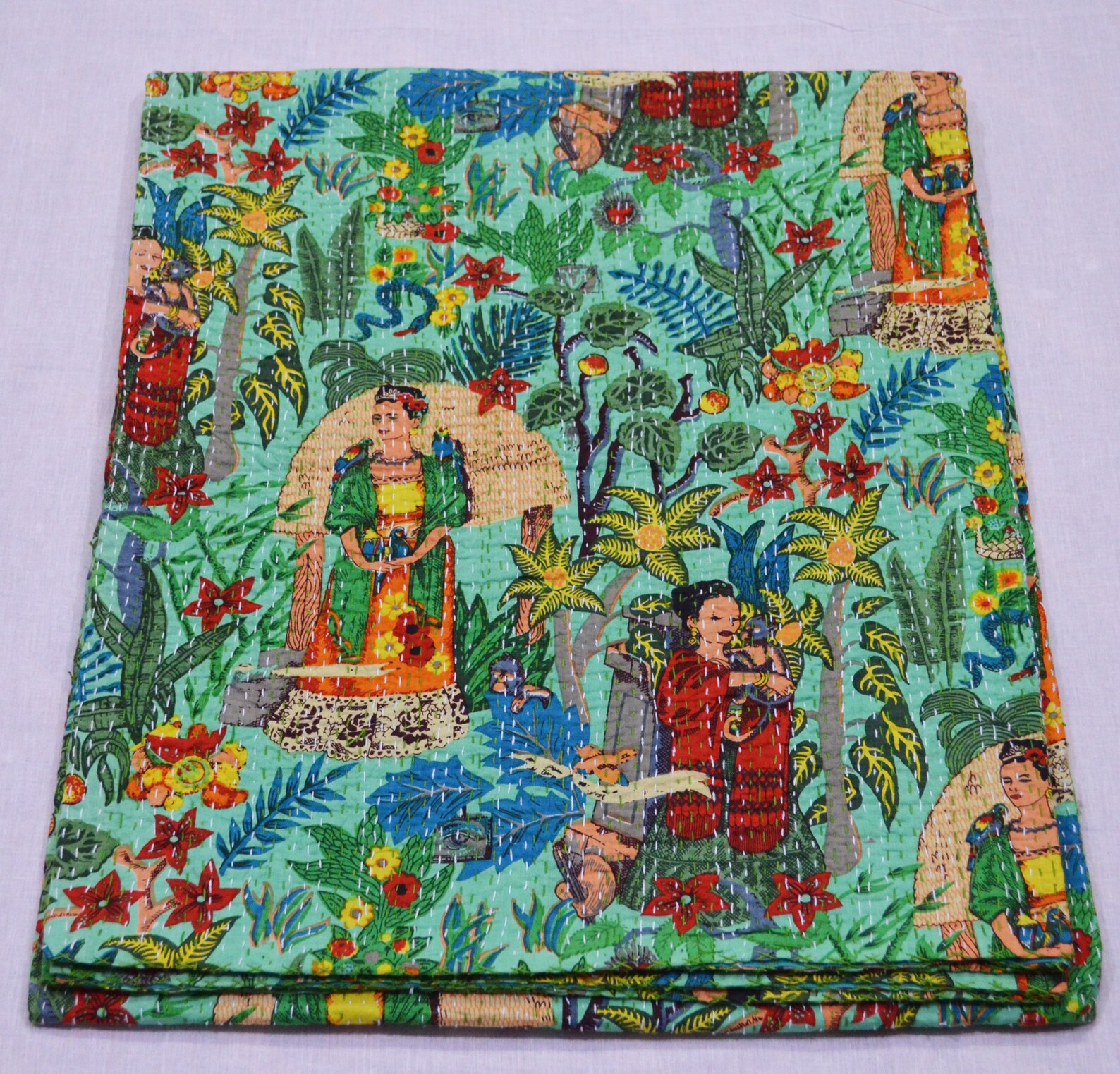 New Indian 100 Cotton Ethnic Bedding Bedspread Applique Etsy