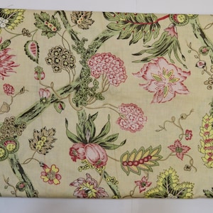 Tessuto stampato floreale naturale, tessuto stampato a blocchi floreali in cotone per bambini, cucito, tessuto largo tagliato su misura, abbigliamento da donna, sartoria