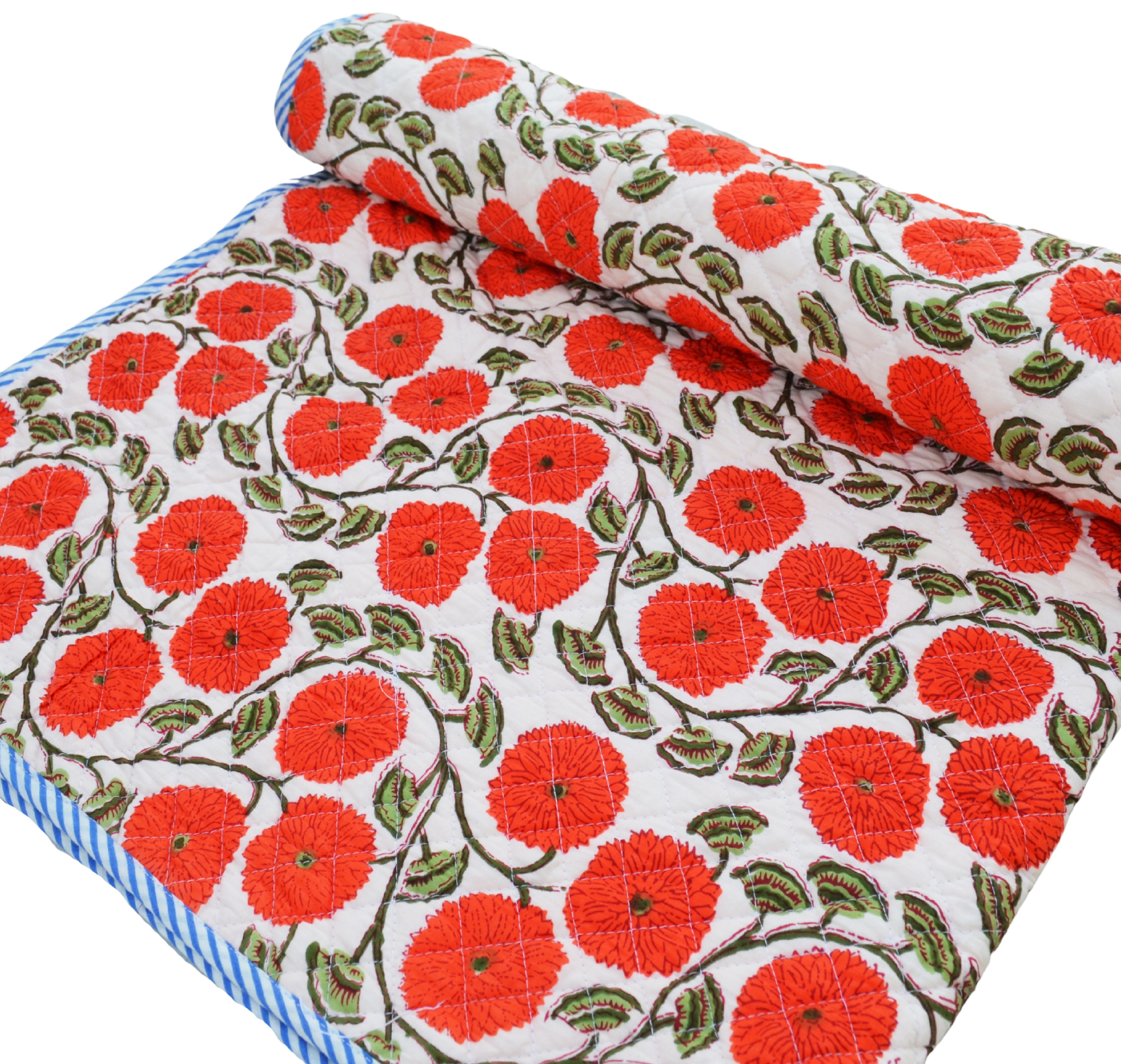 Kitty Floral Bedspread Baby Quilt Block Print Baby Quilt Etsy