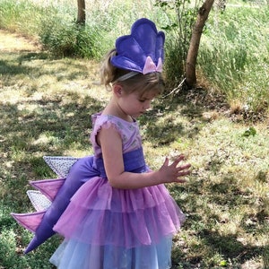 dinosaur tail, triceratops tail and hat  dress up set, handmade dinosaur Halloween costume for toddlers