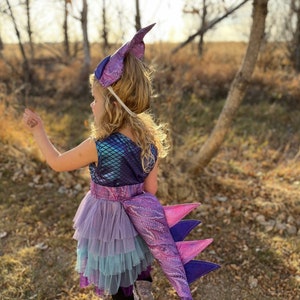 Triceratops Costume Tail and Headpiece: Purple Dinosaur Dress Up