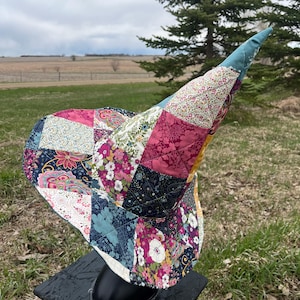 Whimsical Quilted Witch Hat – Adult Fairycore & Renaissance Festival Hat