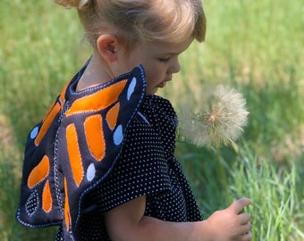 Monarch butterfly costume wings,  butterfly dress up gifts for toddler, handmade dress up gift for toddlers, biology related gifts for kids