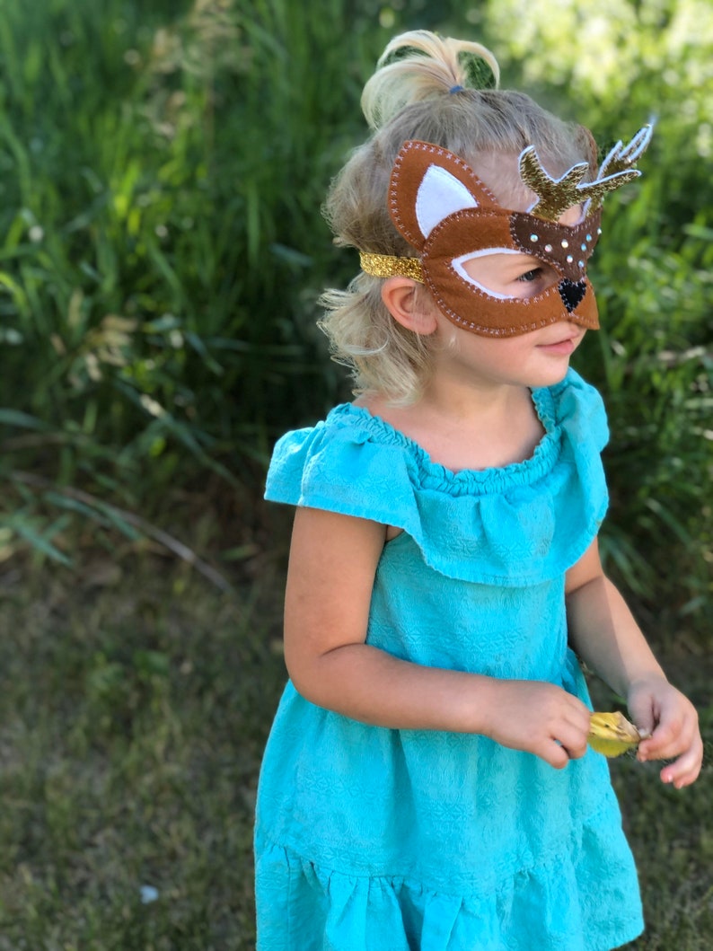 toddler dress up sparkly deer dress up felt fawn mask Deer Halloween mask girls Halloween costume
