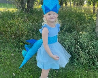 Handmade Dinosaur Tail Costume: Toddler Dress Up, Triceratops Headpiece
