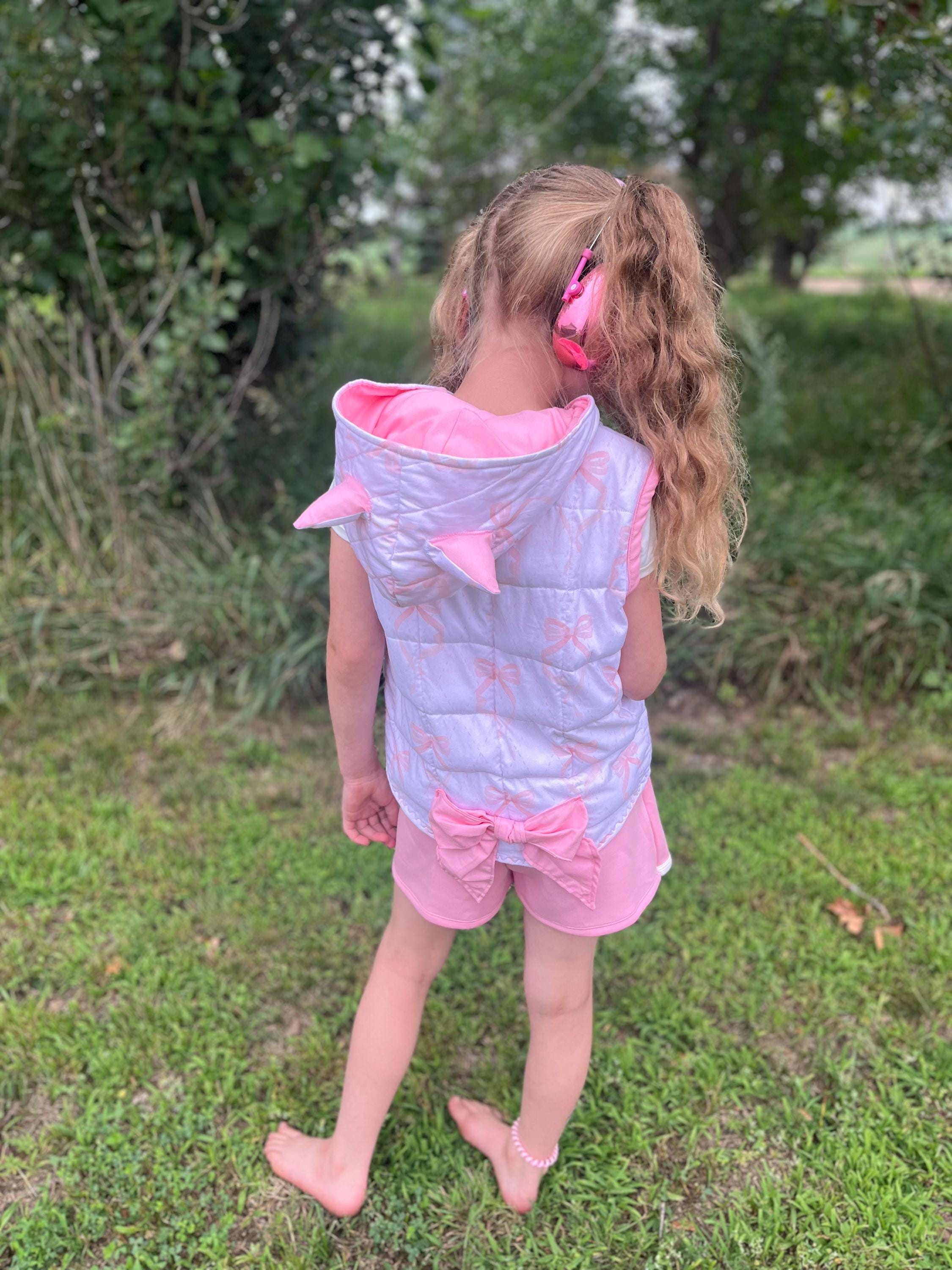 Pink Bow Weighted Vest - Cat Ear Hooded Calming Vest for Kids