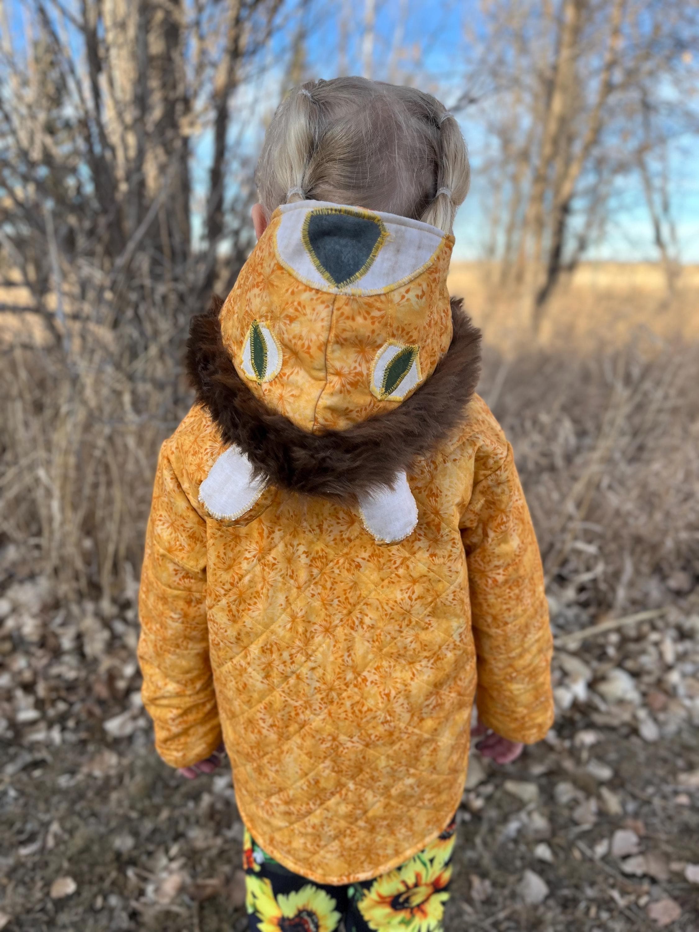 Lion Quilted Toddler Jacket: Cotton Dress-Up Coat