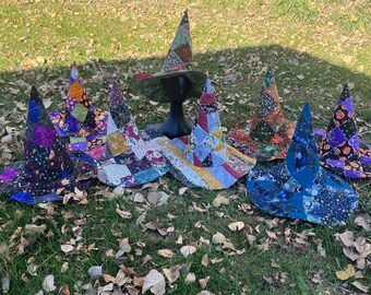 Custom Quilted Witch Hat | Personalized Halloween Headwear | Whimsical Handmade Design
