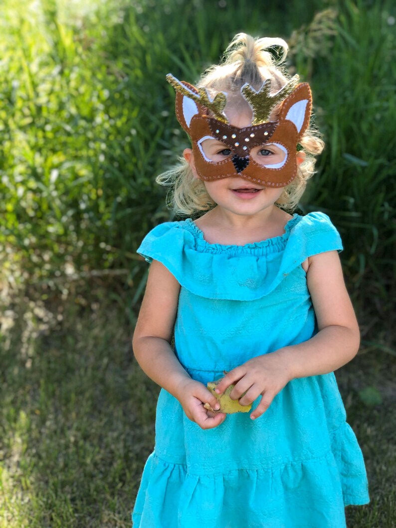 toddler dress up sparkly deer dress up felt fawn mask Deer Halloween mask girls Halloween costume