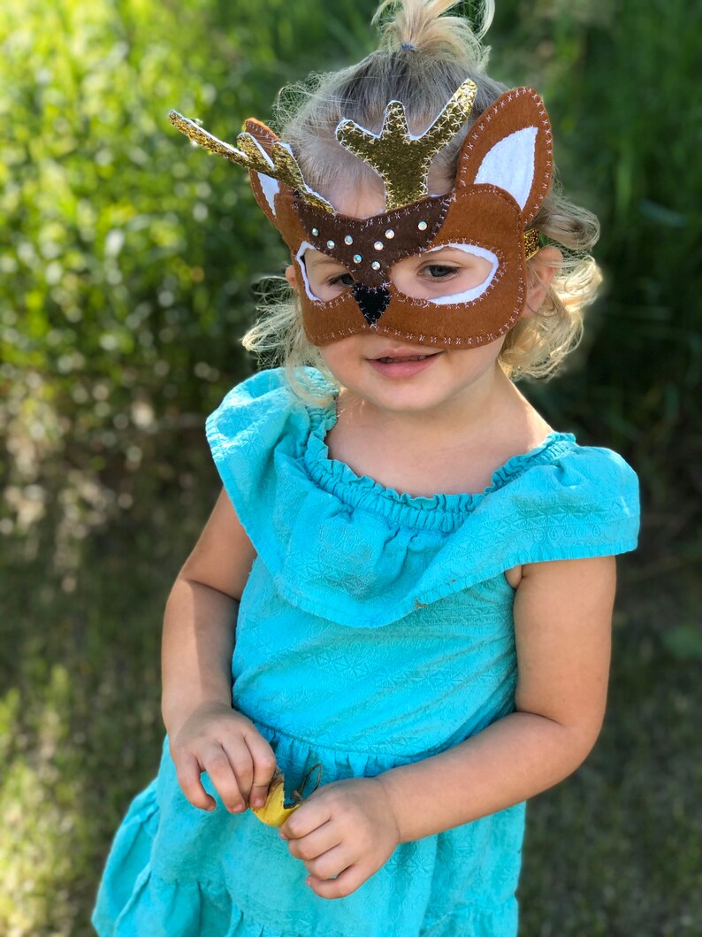 toddler dress up sparkly deer dress up felt fawn mask Deer Halloween mask girls Halloween costume