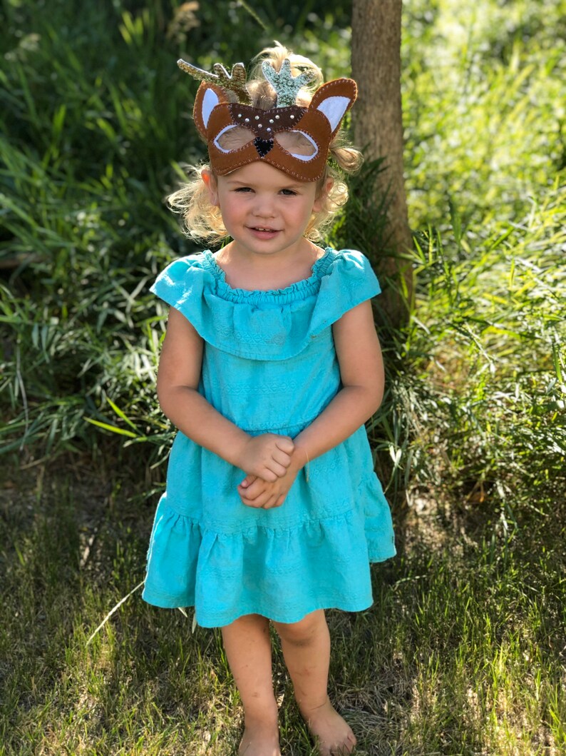 toddler dress up sparkly deer dress up felt fawn mask Deer Halloween mask girls Halloween costume