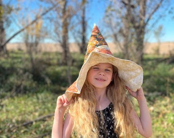 Floral Patchwork Quilted Witch Hat: Cottagecore Halloween Costume