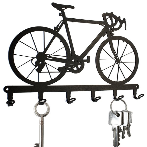 Schlüsselbrett / Hakenleiste * Rennrad * - Schlüsselboard Fahrrad, Schlüsselleiste, Metall - 6 Haken