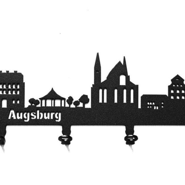 Key board/hook bar * Skyline Augsburg *-Key board Bayern, key bar, metal-6 hooks