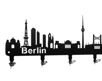 Garde-robe murale - Skyline Berlin - Garde-robe 58 cm - Allemagne - Crochets, Crochets, Garde-robe,Garde-robe - Métal, Noir