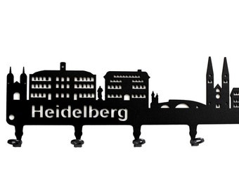 Schlüsselbrett/Hakenleiste * Heidelberg Skyline * - Schlüsselboard, Schlüsselleiste, Metall - 6 Haken